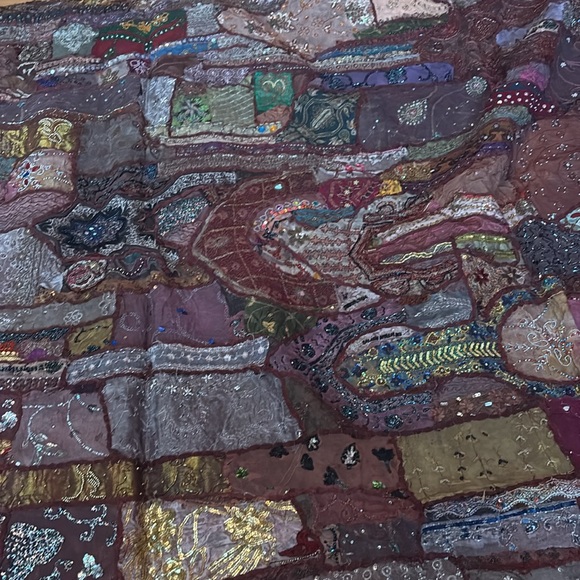 Beaded Sari Patchwork Tapestry - Picture 15 of 17